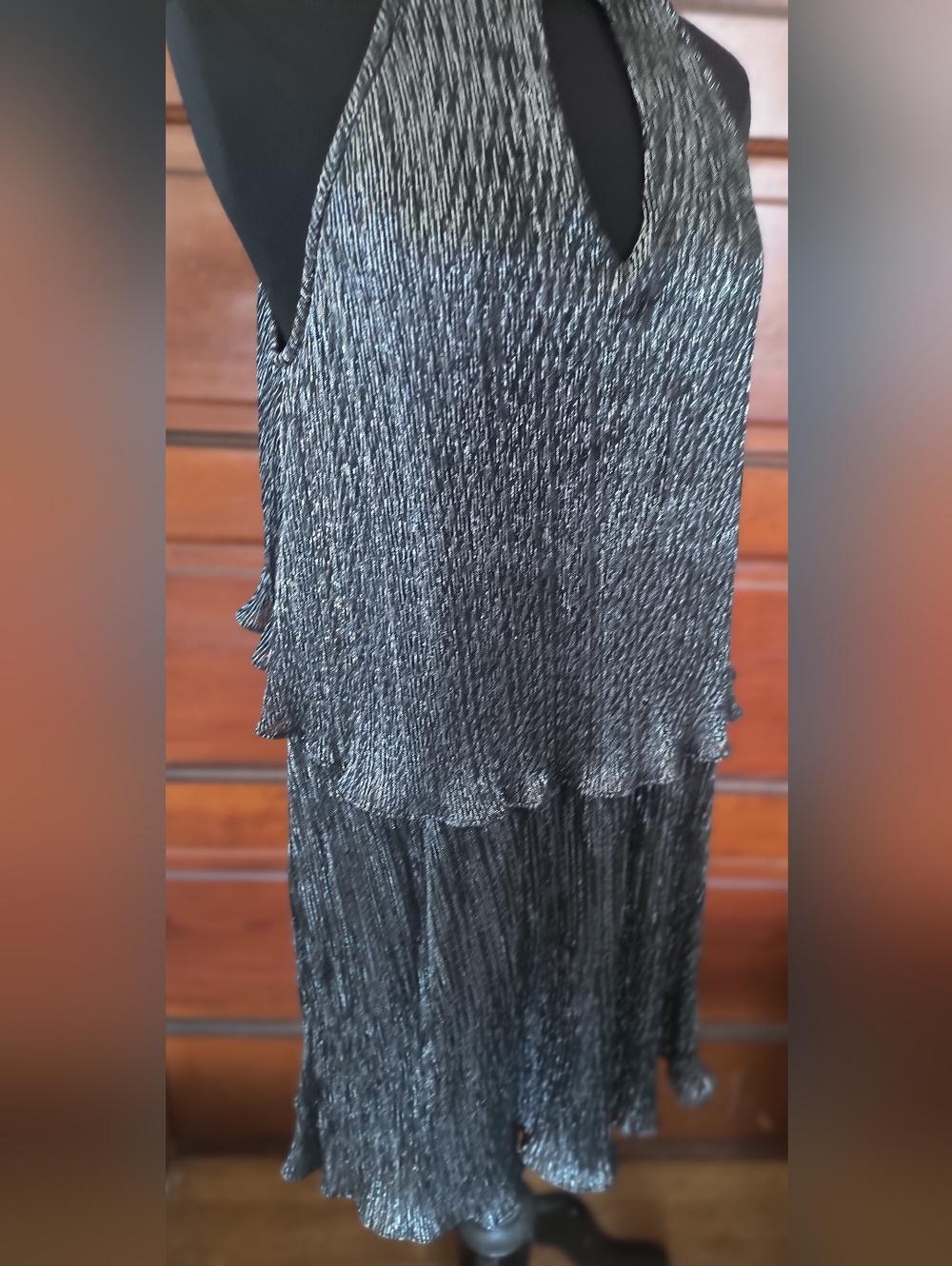 Ella Moss Silver Metallic Mini Dress